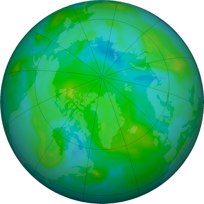 Arctic ozone map for 28 August 2019